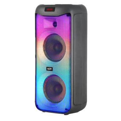 China 2*8-inch New Fashion Portable Dj Bass Music Speakers BT Wireless Mic Speaker Mini Audio Led Light For Party for sale