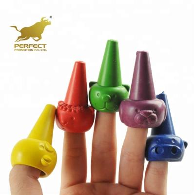 China Non-Toxic Wax Baby 3D Finger Wax Crayon Children Finger 3d Animal Drawing Crayons for sale