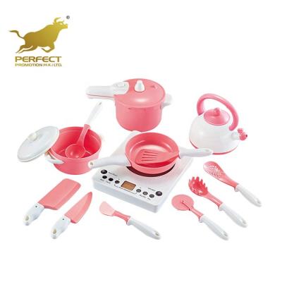 China Educational Kids Toys Children Educational Toys Kitchen Pretend Play Toy Set With Light And Cookware Noise for sale