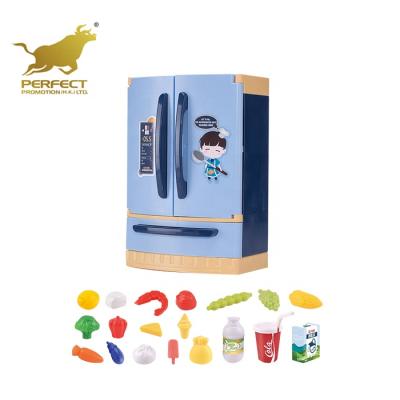 China Household Toy Electric Household Toy Pretend Play Kitchen Electric Electric Mini Fridge Toy Set with Jet, Music and Light for sale