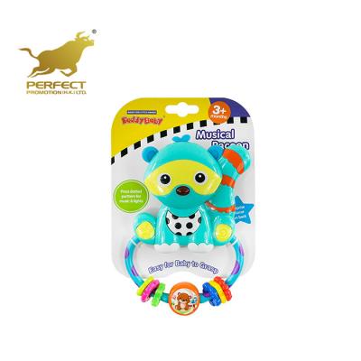 China 2021 Musical Toy Raccoon Baby Rattle Educational Plastic Animal Toys With Light And Music for sale