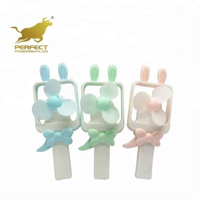 China Portable small mini hand fan summer hand press fan kids plastic rabit fan cooling toy for sale