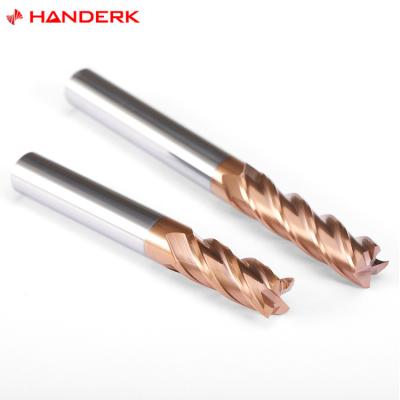 China HANDERK China Manufacturer HRC 55 Degree 4 Edge Plane CNC Milling Cutter Carbide End Mill for sale