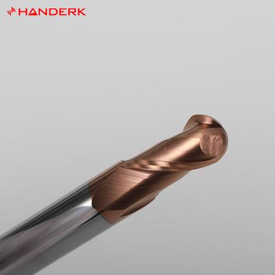 China HANDERK Carbide All Specs InStock 2 Bit HRC55 Carbide End Mill Flute Ball Nose Cutter For Wholesale for sale