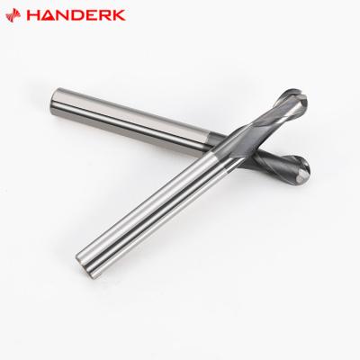 China HANDERK Durable 2 Flutes Tungsten Carbide Router Ball Nose End Mills Forming Milling Cutter for sale