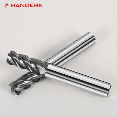 China Carbide End Mill HANDERK 4 Flute HRC45 Coated Milling Cutters For Metal Working Tools for sale