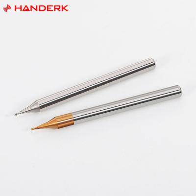 China HANDERK Mills Router Bit For Mdf Carbide 1 Flute Micro Sharp End Mill Cutter Small Diameter Ball Knife for sale