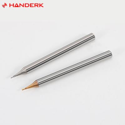 China Sharp HANDERK 4mm 1 Flute 0.1mm 0.5mm Aluminum Carbide End Mill for sale