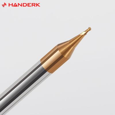 China HANDERK Sharp Carbide Mills 0.5mm Tool Ball Ball Micro Nose End Mill Cutter Small Diameter Knife for sale