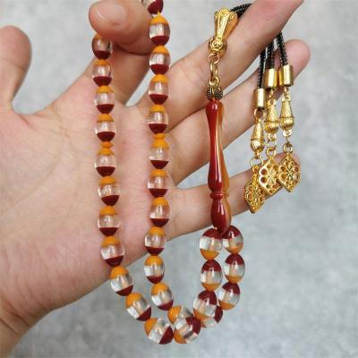 China Islamic Religious Allah Accessories Rosary Jerusalem Meditation Tasbih Accessories Muslim Perler Beads 7.5*10mm Misbaha 33 tasbih for sale