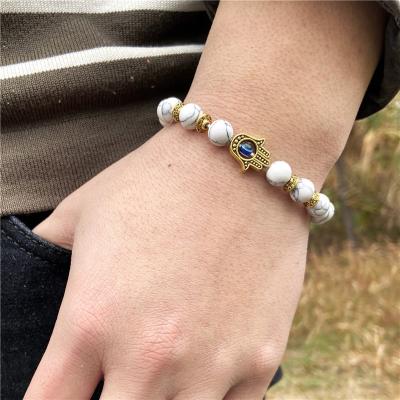 China FASHIONABLE Men's Stone Bead Bracelet Men and Women Healing Natural Stone Tiger Eye Gemstone Bead Energy Blue Bracelet for sale