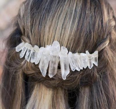 China Hair Accessories DIY Price Best Natural Crystal Bridal Hair Comb Colorful Crystal Comb for sale