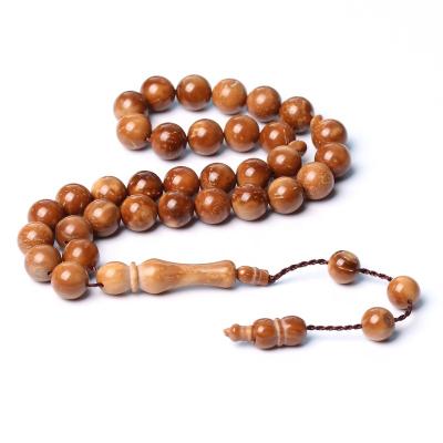 China High Quality Islamic Religious Natural Wooden Seed Tasbeeh Kuka Gift Muslim Prayer Beads 10mm 33 Beads Tespih Kuka Tasbih Prayer Beads for sale