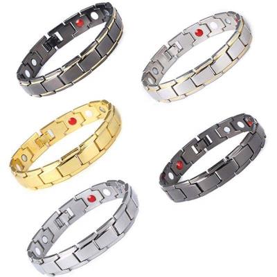 China Valentine Day Women Man FASHIONABLE Gold Plated Health Care Therapy Bracelet Lovers Heart Health Energy Magnetic Bracelet for sale