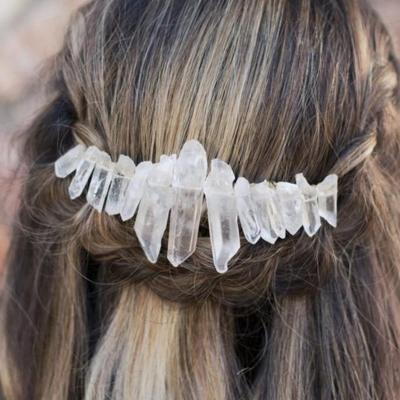 China Soft White Quartz Accessories Wedding Hair Pin Hair Comb for sale