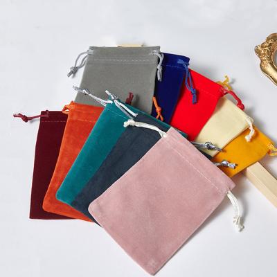 China Logo Exquisite Velvet Jewelry Bag Drawstring Pouch Small Recyclable Custom Storage Bag Jewelry Packaging Bags for sale