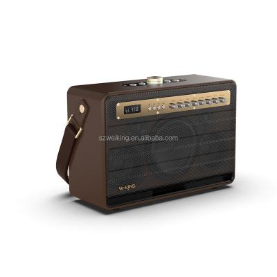 China Wooden loudspeaker bluetooth speaker K6L radio 2022 W-KING factory direct supply large power for sale