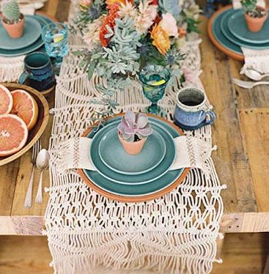 China Fancy and Romantic Macrame Table Runner Macrame Rope Dining Table Runner TR034 for sale