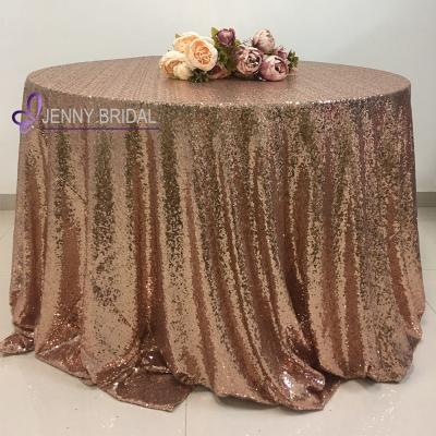 China SQN#24 Metallic Romance Jenny Bridal Christmas Blush Champagne Sequin Tablecloth for sale