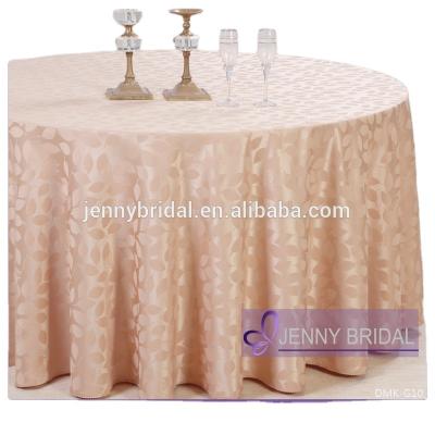 China DMK-G10 Wholesale reusable cheap champagne hotel tablecloth wedding damask table clothes for sale