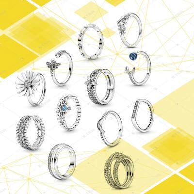 China 925 Sterling Silver Exotic Trendy Wholesale Trendy Ring Accessories Suitable For Pandora Original for sale