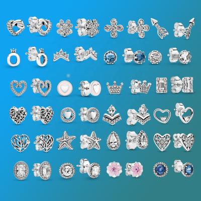 China Wholesale s925 FASHIONABLE personality exquisite noble personality inlaid zircon sterling silver Korean girl style ocean heart earrings accessories for sale