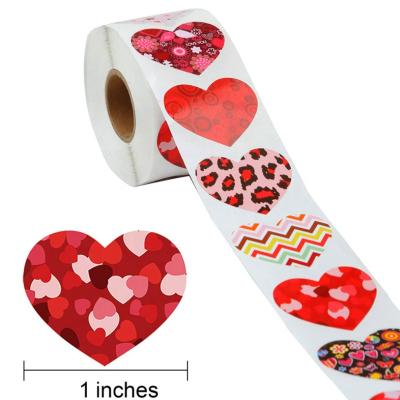 China Reward Valentine's Heart Bun Stickers For Kids Sticker Decoration Wedding Party Heart Shaped Props for sale