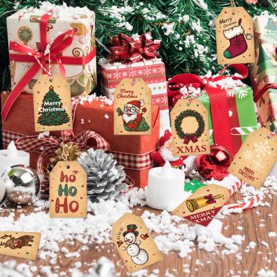 China Christmas Present Hang Labels String Of Europe Christmas Wrapping Paper Tags For Christmas Wedding Holiday DIY Name Card for sale