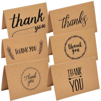 China Europe Paper 6pcs Brown Thank You Cards Bulk Thank You Greeting Cards With Envelopes Celebration Cards for sale