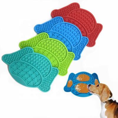 China Pet Shaped Slow Dog Dog Head Durable And Eco-Friendly Material Driver Calming Mat Anxiety Relief Training Licking Mat Dog Puzzle Toys for sale