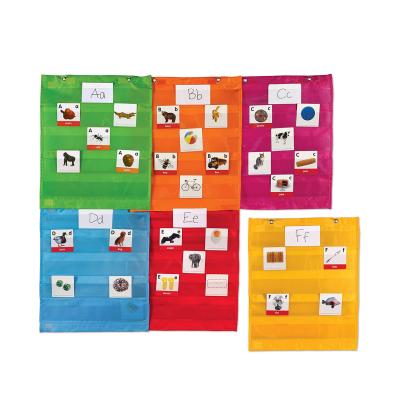 China Wall Hanging Magnetic Pocket Chart Squares Classroom / Teacher Organizer with Various Colors Set of 6 for sale