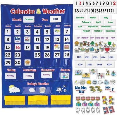 China Durable And Eco-Friendly Material Pocket Calendar And Time Chart Back To School Resources For Teachers Classroom Organized Chart for sale