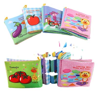 China Soft Book Baby's First Non-Toxic Soft Tissue Cloth Book Set With 4 Ply Friction With Rustle Noise for sale