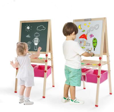 China Green Easel Kids Board Game And Art Easel For Kids Children Double Sided Whiteboard Fun Wooden Board Game for sale