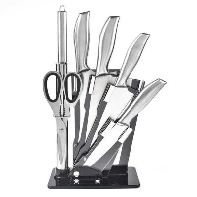 China Viable Acrylic Square Tool Holder 7 Pieces Stainless Steel Chef Knife Set Kitchen Knife Set Gift for sale