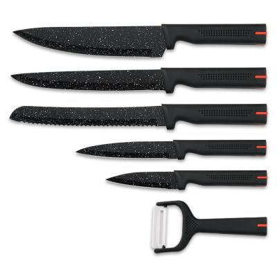 China Viable 6 - Piece Black PP Stainless Steel Kitchen Knife Handle Multifunctional Knife Set New Style Paring Knife for sale