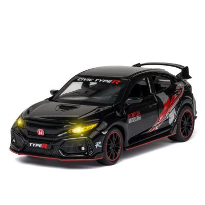 China Sound 1:32 Simulated Civic Type R Alloy Car Model Ornaments With Simulated Sound And Light Up Toy Car Gift For Children for sale