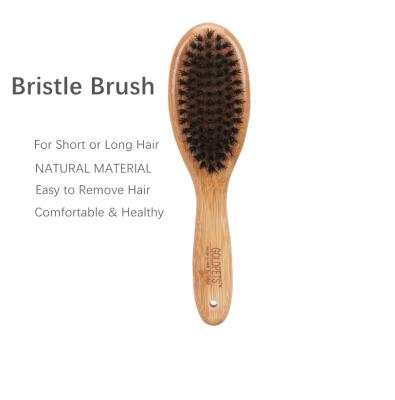 China Sustainable Sustainable Bamboo Pets Grooming Brush With Soft Bristles For Long Or Short Dog Cat Shower Bath And Massage for sale