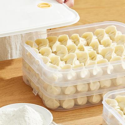 China Reusable and Durable Multi-function Biodegradable Frozen Food Storage Container Dumpling Rice Refrigerator Muti-Layer Plastic Storage Box for sale