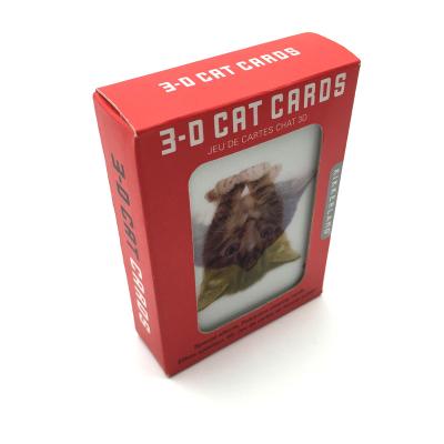 China Advertising Custom Printing Plastic Coated Transparent Waterproof Animal 3D Lenticular Playing Cards Pack Producer for sale