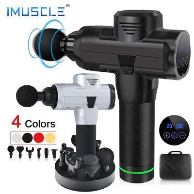 China iMuscle 2021 Body Massage Gun Touch Screen Portable Wireless Electric LCD Percussion Sports Deep Vibration Muscle Gun for sale