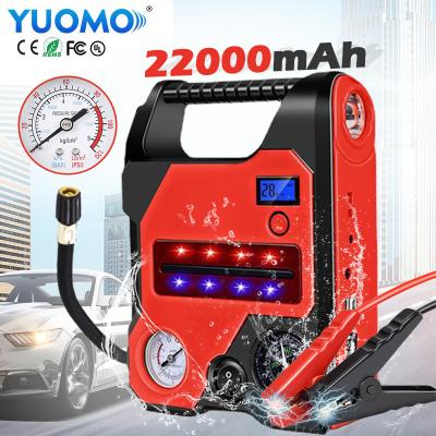 China Passenger car car jump starter with air compress 22000mAh power bank/12V lithium battery multi-function portable car jump starter for sale