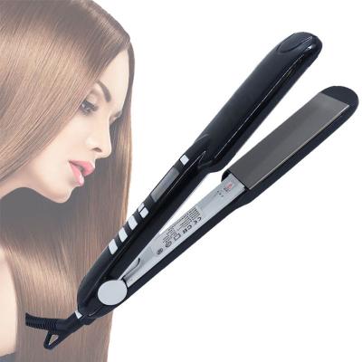 China Professional standard salon LCD display highest temperature straighten splint hair straightener faux stone flat iron for sale