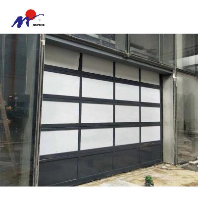 China Commercial Tempered Aluminum Clear Glass Garage Door Sound Insulation Garage Door With Motor for sale