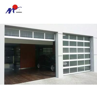 China Sound Insulation Aluminum Material Frosted Modern Automatic Glass Single Garage Door for sale