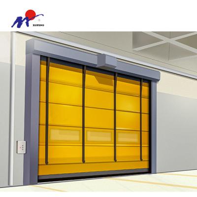 China Modern Exterior Industrial Automatic Folding Stacking Roller Fast Folding PVC Door for sale