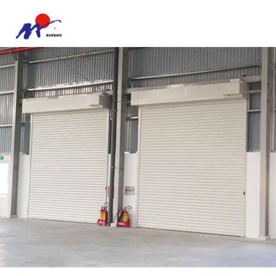 China Heat Insulation Customized Oak Color Industrial Steel Automatic Steel Roll Up Garage Doors for sale