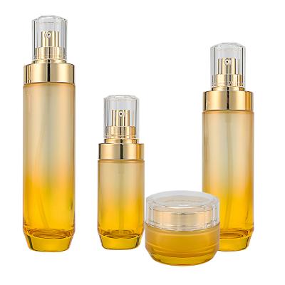 China Silk Screen Printing Or Other Pump Base Liquid Stick 30ml Bottle Base Glass Bottle 20ml Gold Round Cap for sale