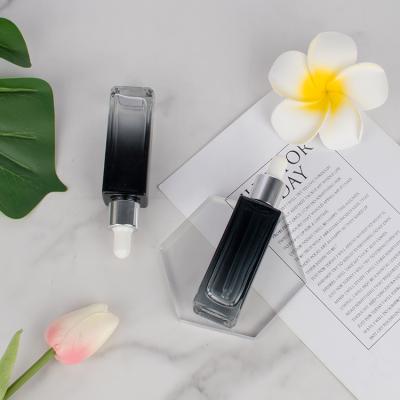 China Cosmetic Round Square Square Pump Hair Dropper Bottle Empty Serum Bottle Dropper for sale