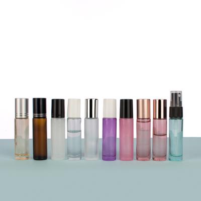 China 5ml 10ml 15ml Portable Cosmetic Roller Bottle White Skin Care Glass Packaging Frosted Roller Glass Bottle for sale